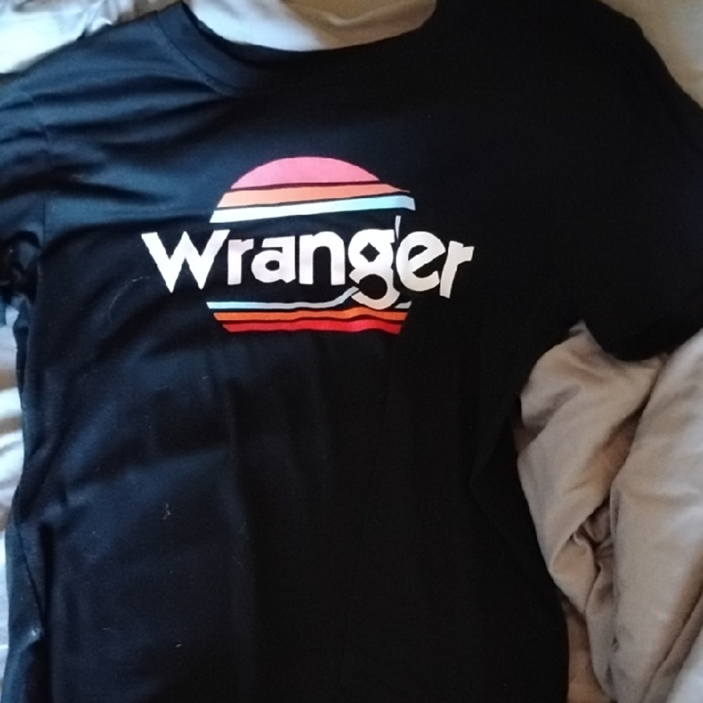 Wrangler Black Tee with Colorful Graphic